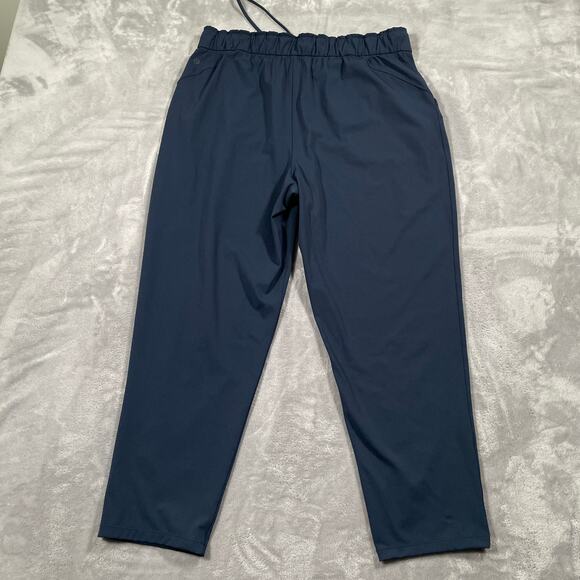 lululemon athletica Pants - Lululemon Pant 14 Blue Stretch High Rise Drawstring Pull On Athleisure Comfort